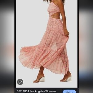 Misa Los Angeles Pink Floral Maxi Dress